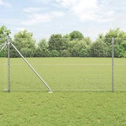 vidaXL Φράχτης με Στήλες. Ασημί 0.8 x 10 m Ατσάλι