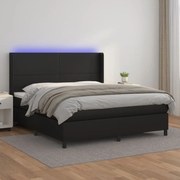 ΚΡΕΒΑΤΙ BOXSPRING ΜΕ ΣΤΡΩΜΑ &amp; LED ΜΑΥΡΟ 180X200 ΕΚ. ΣΥΝΘ. ΔΕΡΜΑ 3139277