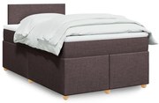 Κρεβάτι Boxspring με Στρώμα Σκούρο Καφέ 120x200 εκ. Υφασμάτινο