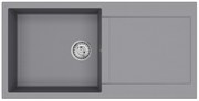 Helika Tesa SQT 103 Ένθετος Γρανιτένιος Νεροχύτης Μ100xΠ50cm Γκρί