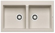 Pyramis Pyragranite Athlos 2B Beige Γρανιτένιος Ένθετος Νεροχύτης Με 2 Γούρνες 86x50 cm