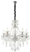 Artekko Chandelier Πολυέλαιος 5φωτος Διάφανο Κρύσταλλο (60x60x60)cm