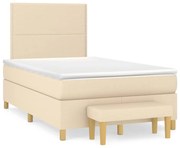 ΚΡΕΒΑΤΙ BOXSPRING ΜΕ ΣΤΡΩΜΑ ΚΡΕΜ 120X190 ΕΚ. ΥΦΑΣΜΑΤΙΝΟ 3270402