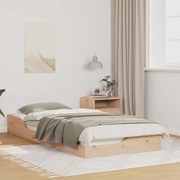 vidaXL Κρεβάτι δαπέδου Καφέ 80 x 210 cm Μασίφ ξύλο πεύκου