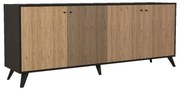 Μπουφές Flipter pakoworld μελαμίνης oak-μαύρο 180x40x78,6εκ