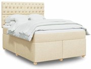 ΚΡΕΒΑΤΙ BOXSPRING ΜΕ ΣΤΡΩΜΑ ΚΡΕΜ 140X200 ΕΚ. ΥΦΑΣΜΑΤΙΝΟ 3293615