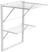 Επιτοίχια Απλώστρα Kevin ARiT από ξύλο, με συνολική επιφάνεια απλώματος 11m και διαστάσεις 69x64x94cm - White