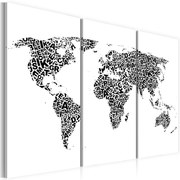 Πίνακας - The World map - alphabet - triptych 60x40