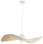 Φωτιστικό Οροφής Kapello L 32338 Φ76x12,5/80cm 1xE27 60W White-Gold Sigma Lighting