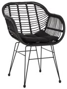 Καρέκλα Πολυθρόνα ALLEGRA C5450.32 Μεταλλική με Μαύρο Wicker &amp; Μαξιλάρι 58x59x82Υεκ. 58x59x82 εκ.