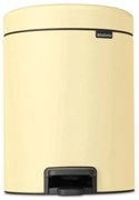 Κάδος με πεντάλ Brabantia NewIcon 1008840, 5 L, Εύκολο κλείσιμο, Αντιολισθητική βάση, Κίτρινο