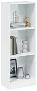 vidaXL Βιβλιοθήκη με 3 Ράφια Γυαλ. Λευκό 40x24x109 εκ. Επεξεργ. Ξύλο