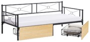 ΚΡΕΒΑΤΙ-ΚΑΝΑΠΕΣ BERNIE HM21120.02 ΜΑΥΡΟΣ ΜΕΤΑΛ.ΣΚΕΛΕΤΟΣ &amp; 2 SONAMA ΣΥΡΤΑΡΙΑ-190x90εκ.