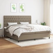 vidaXL Κρεβάτι Boxspring με Στρώμα Taupe 200x200 εκ. Υφασμάτινο