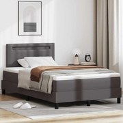 vidaXL Σκελετός κρεβατιού με στρώμα Γκρι 120 x 200 cm Τεχνητό δέρμα