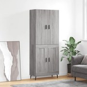vidaXL Ντουλάπι Γκρι Sonoma 69,5 x 34 x 180 εκ. Επεξεργασμένο Ξύλο