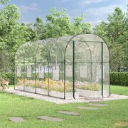 vidaXL Θερμοκήπιο Διαφανές 160x400x190 εκ. PVC &amp; Χάλυβας Ηλεκτρ. Βαφή