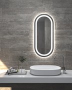 Καθρέπτης τοίχου Semi Oval Mat 100x45 με κρυφό φωτισμό Led Διακόπτης Αφής: Όχι