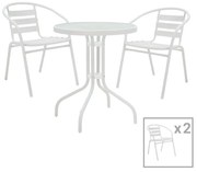 Tραπεζαρία Tade-Watson σετ 3τεμ λευκό μέταλλο Φ60x70εκ 60x60x70 εκ.