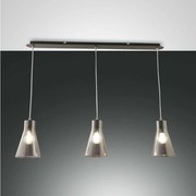 Φωτιστικό Οροφής - Ράγα Dafne 3596-47-126 Transparent Grey Fabas Luce Μέταλλο,Γυαλί