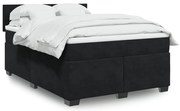 vidaXL Κρεβάτι Boxspring με Στρώμα Μαύρο 160x200 εκ. Βελούδινο