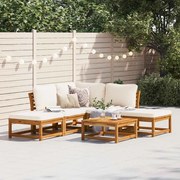vidaXL Σαλόνι Κήπου Σετ 6 Τεμαχίων από Μασίφ Ξύλο Ακακίας με Μαξιλάρια