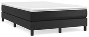 vidaXL Κρεβάτι Boxspring με Στρώμα Μαύρο 120x190εκ.από Συνθετικό Δέρμα