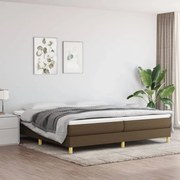 Κρεβάτι Boxspring με Στρώμα Σκούρο Καφέ 200x200 εκ. Υφασμάτινο