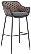 Σκαμπό Μπαρ KADE C5715 Μεταλλικό με Wicker Σχοινί Μπέζ 54x54x103 εκ. 54x54x103 εκ.