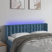 Κεφαλάρι Κρεβατιού LED Σκούρο Μπλε 147x16x78/88 εκ. Βελούδινο 3123722