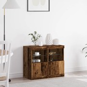 vidaXL Συρταριέρα με LED Φωτισμό Παλιού Ξύλου 81x37x67 εκ.
