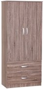 Ντουλάπα Δίφυλλη Zelia 79x42x180cm Walnut Δίφυλλη