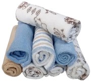 Λαβέτες Βρεφικές Φροτέ Βελουτέ 192 (Σετ 8τμχ) Beige-Blue Viopros Σετ Πετσέτες 23x23cm Βαμβάκι-Πολυέστερ