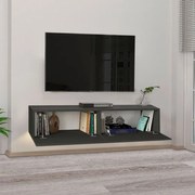 Έπιπλο τηλεόρασης επιτοίχιο Aristo Megapap με LED χρώμα ανθρακί 135x31,6x25εκ.