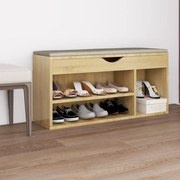 vidaXL Παπουτσοθήκη Sonoma Δρυς 104 x 30 x 49εκ Μοριοσανίδα &amp; Μαξιλάρι