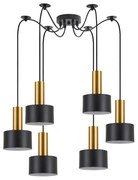 SE21-GM-4-BL6-MS1 ADEPT TUBE Gold Matt Pendant Black Metal Shade+