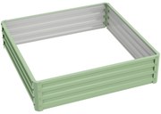 Outsunny Υπερυψωμένο παρτέρι κήπου, γλάστρα με ατσάλινο σκελετό, πράσινο, 120 x 120 x 30 cm