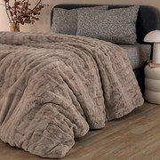 Γούνινο Κουβερτοπάπλωμα Υπέρδιπλο (220x240) Palamaiki Ember Beige