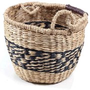 Καλάθι Διακοσμητικό Herbal S 0680054 25x25x16cm Black-Natural Soulworks Seagrass