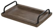 Artekko Avaqaaks Δίσκος Ξύλινος με Μεταλλική Λαβή (46x30x11)cm Artekko 44982