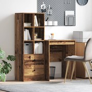 vidaXL Γραφείο με αποθηκευτικό χώρο 2 pcs Παλιό Ξύλο 60 x 50 x 76 εκ.
