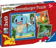 Παζλ Pokemon - Charmander, Bulbasaur, Squirtle 05586 (3x49 Κομμάτια) 5 Ετών+ Multi Ravensburger
