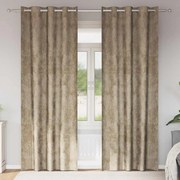 vidaXL Κουρτίνα με κουρτίνες 2 pcs Μπρονζέ 225 x 140 εκ. Βελούδο
