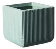 Γλάστρα Πήλινη Τετράγωνη Stripe Μέντα S 24x24x23 εκ. A-2050-8 Supergreens-A-2050-8-Πράσινο A-2050-8