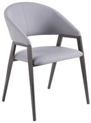 WOODWELL ΕΜ175,2DELI Πολυθρόνα Μέταλλο Βαφή Μαύρο, Pu Γκρι 52x62x83cm ΕΜ175,2