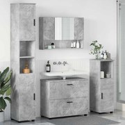 vidaXL Σετ Επίπλων Μπάνιου 4 pcs Γκρι σκυροδέματος 30 x 35 x 192 εκ.