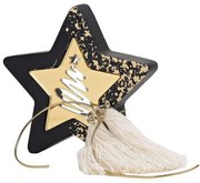 Beauty Home ΕΠΙΤΡΑΠΕΖΙΟ ΑΣΤΕΡΙ ΜΕ PLEXI GLASS ΜΑΥΡΟ