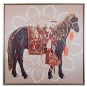 Κάδρο Horse No2 373-220-011 60x3x60cm Red-Black Τετράγωνοι Canvas