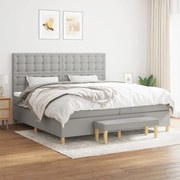 ΚΡΕΒΑΤΙ BOXSPRING ΜΕ ΣΤΡΩΜΑ ΑΝΟΙΧΤΟ ΓΚΡΙ 200X200 ΕΚ. ΥΦΑΣΜΑΤΙΝΟ 3137501