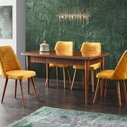 Τραπέζι Επεκτεινόμενο Mira 974NMB1825 130/165x80x75cm Walnut Πλαστικό,Μοριοσανίδα